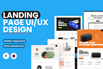 do modern responsive web landing page UI UX design in figma or xd