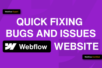 fix webflow website edit errors, bugs, responsiveness and complex issues