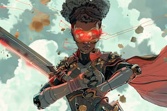make awesome character design in comic book art style
