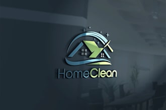 design clean and professional 3d cleaning service logo