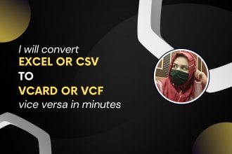 convert excel or CSV to vcard or vcf vice versa in minutes