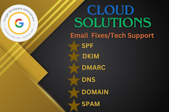 fix spf, dkim, dmarc, mx, setup dns, domain, google smtp, secure gsuite