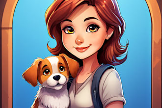 draw your pet and owner into a cartoon portrait