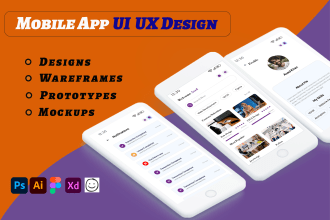 design wireframes, UI UX design for mobile apps in figma
