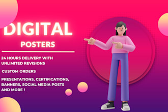 create digital posters and banners