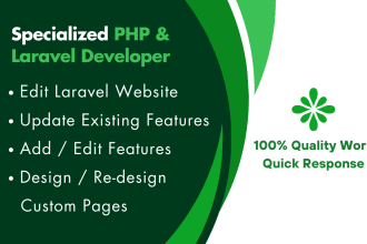 add features to PHP or laravel backend frontend react