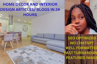 write catchy home decor and interior design blogs and articles with SEO