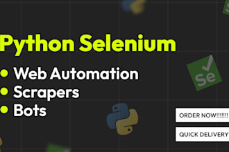 do python automation, bots, web scrapping using selenium