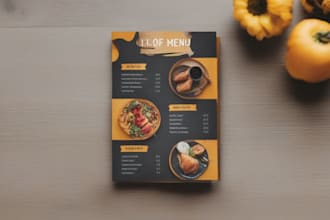 design bespoke menu and poster for culinary and cafe