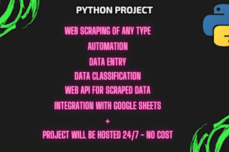 do web scraping, automation, data entry, etc using python