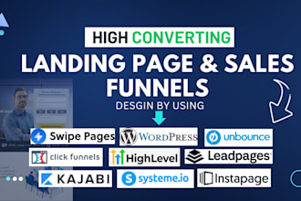do landing page using unbounce, swipe pages gohighlevel, clickfunnel, wordpress