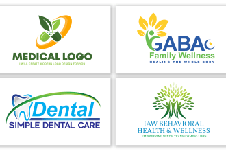 do custom medical, senior care, dental, clinic and healthcare logo