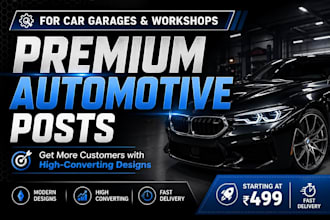 design premium instagram posts for car garages and workshops