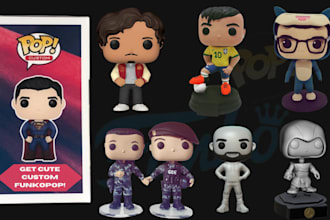 design cute custom funko pop, 3d funko pop, funko pop box, lego for 3d printing