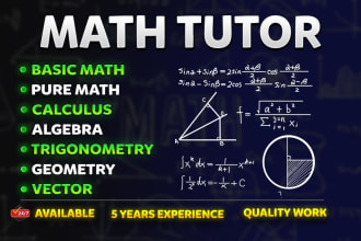 be your math tutor and help with calculus or algebra