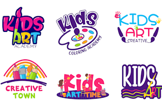 create childcare, kids education, and children logo