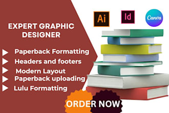 our agency will do formatting designing of book, report, ebook, cover page, pdf