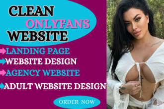 build a clean adult landing page website, onlyfans agency, business website