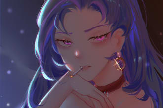draw illustration character and fanart with anime style