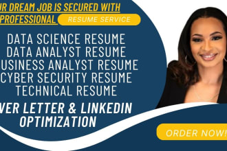 write a data science, analyst, software engineer, cyber security, tech resume