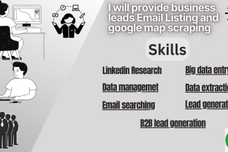 provide business leads email listing and google map scraping