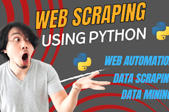 do python web scraping, data extraction, and web data mining from any website