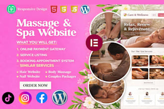 design med spa and massage booking appointment website