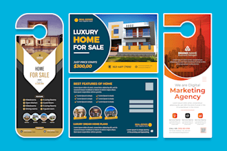 design postcard, eddm mailer, rack card, door hanger, and dl flyer