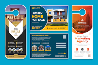 design a postcard, direct mail eddm, rack card, or door hanger in 24 hours