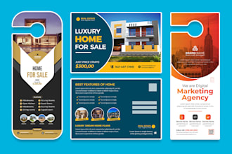 design postcard, eddm mailer, rack card, door hanger, or dl flyer in 24 hours