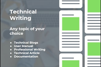 write unique technical content, user manual, documentation