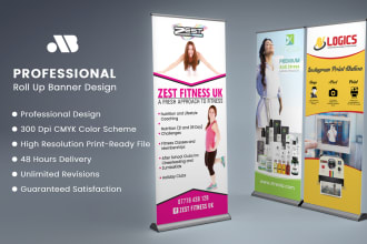 design a professional roll up banner or pull up banner
