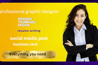 design youtube thumbnail colourful cv and redesign social media post for you