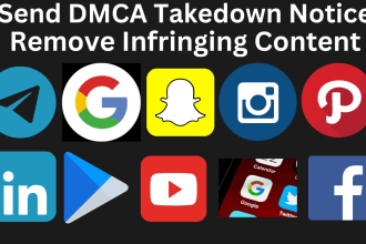 send dmca takedown notices to the illegal,leaked,pirated and defaming content