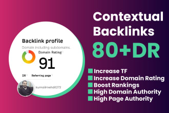 create high quality backlinks to increase pa da DR and tf