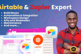setup airtable, database, airtable automation, zapier automation and integration