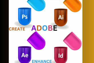 do anything in adobe illustrator,photoshop,premiere pro,after effects
