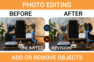 do all kinds of work in photoshop, editing images replacing and removing objects