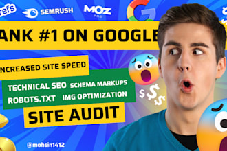 do site audit, technical seo, improve site speed and issues in wordpress site