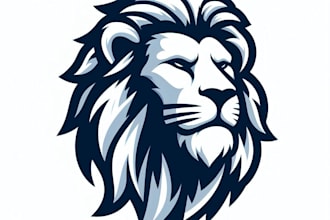 do lion, head, mascot, logo design