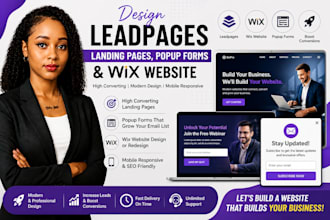 design  leadpages landing pages popup forms and wix website seo blogs