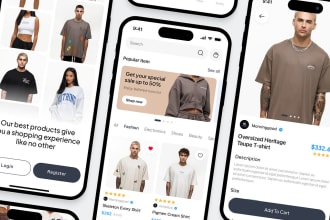 develop ecommerce mobile app using flutter for ios, android as flutter developer