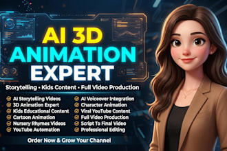 create 3d kids learning videos and 3d educational videos