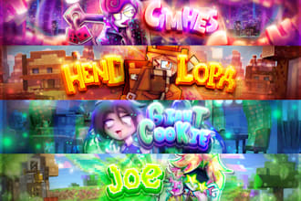 draw you a cartoon banner and pfp for your channel