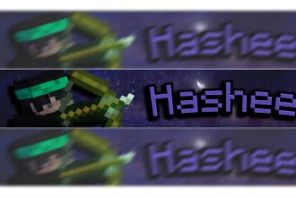 create a high quality minecraft channel banner for youtube