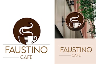 creative cocktails fruit juice and coffee shop logo design