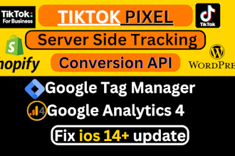 fix or setup tiktok pixel, tiktok event API, conversion API with GTM, ga4