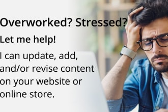 add or edit website content, upload and configure products on ecommerce site