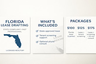 draft florida lease agreement and help with tenant screening