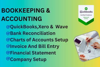 setup quickbooks online, xero, accounting and bookkeeping